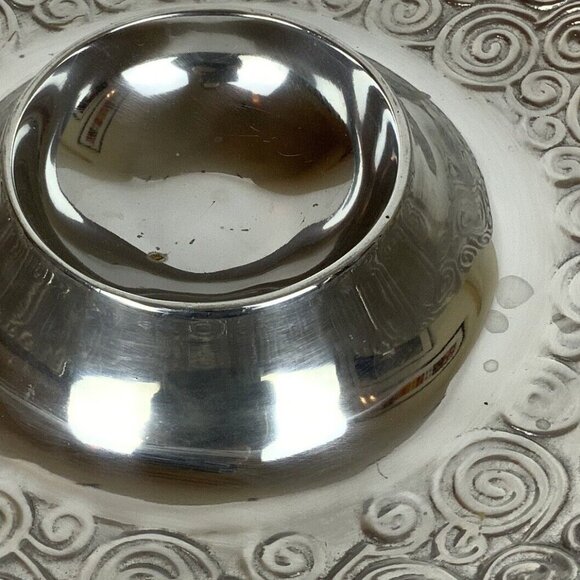 Cast Aluminum Chip Dip Server Shiny Swirl Design Party Entertaining Buffet - Picture 4 of 4